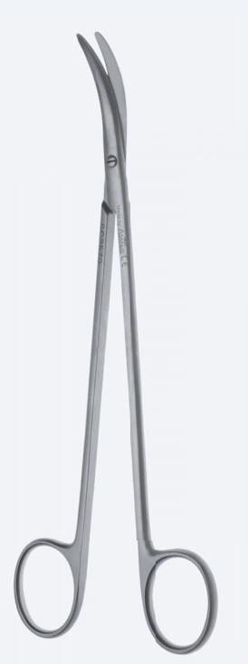 Ножиці, хірургічні, "Thorek", судинні, вигнуті, тупокінцеві, загальна довжина 180 мм, 7 1/8". Бренд - Asanus Medizintechnik Gmb, Німеччина